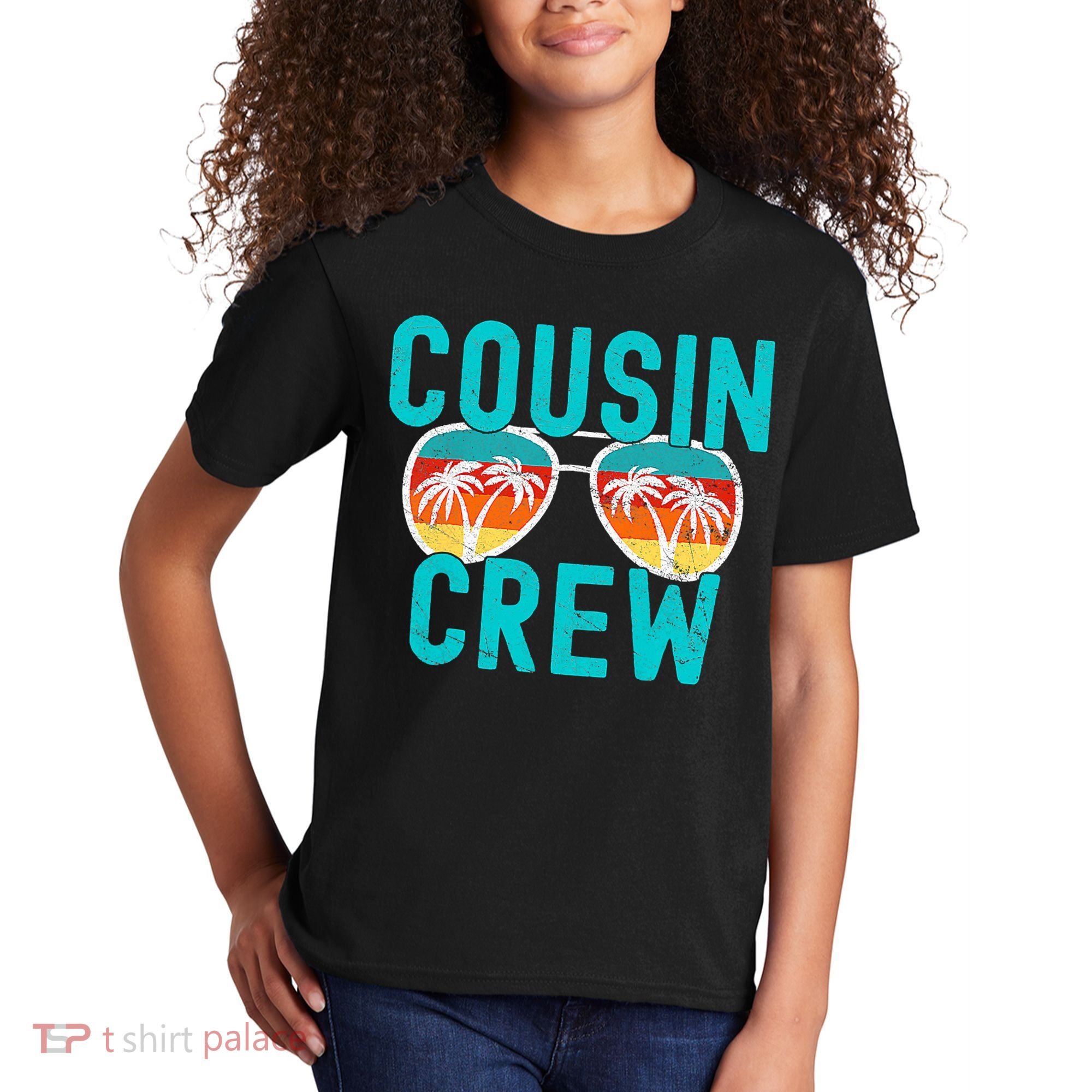 Cousin Crew Family Vacation Summer Vacation Beach Sunglasses Kids T-Shirt
