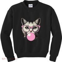 Cute Cat For Women Funny Cat Lovers Kids Sweatshirt thumb 0