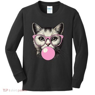 Cute Cat For Women Funny Cat Lovers Kids Long Sleeve Shirt