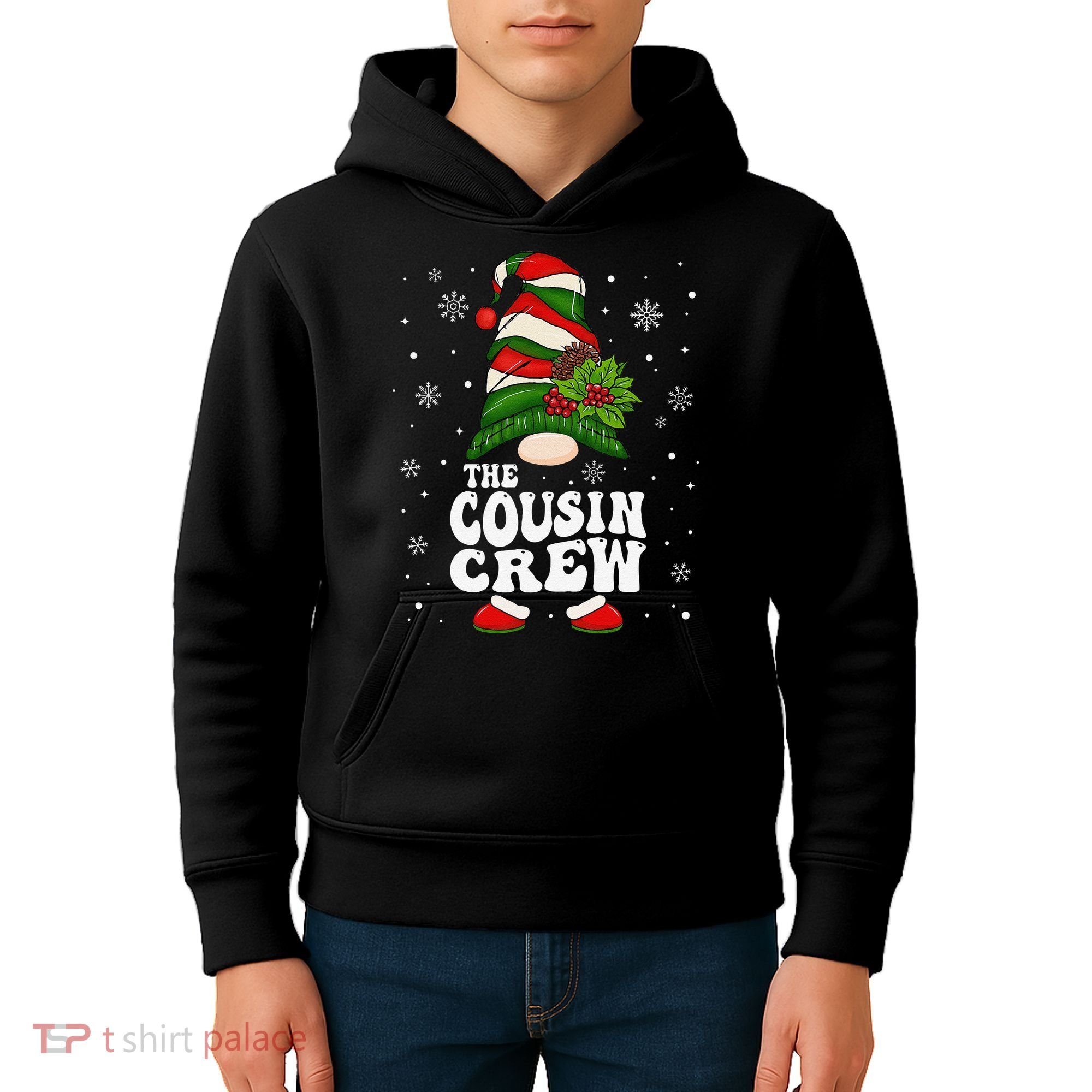 Cousin Crew Funny Matching Family Christmas Pajama Kids Hoodie