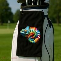 Comma Chameleon Funny Chameleon Lover 80S Lizard Comma La Gift Golf Towel thumb 2