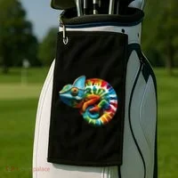 Comma Chameleon Funny Chameleon Lover 80S Lizard Comma La Gift Golf Towel thumb 2