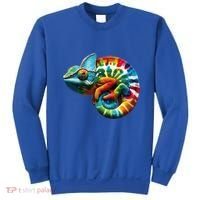 Comma Chameleon Funny Chameleon Lover 80S Lizard Comma La Gift Sweatshirt thumb 0