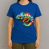 Comma Chameleon Funny Chameleon Lover 80S Lizard Comma La Gift T-Shirt thumb 4
