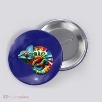 Comma Chameleon Funny Chameleon Lover 80S Lizard Comma La Gift Button thumb 0