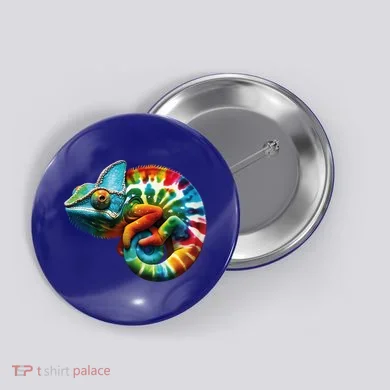 Comma Chameleon Funny Chameleon Lover 80S Lizard Comma La Gift Button