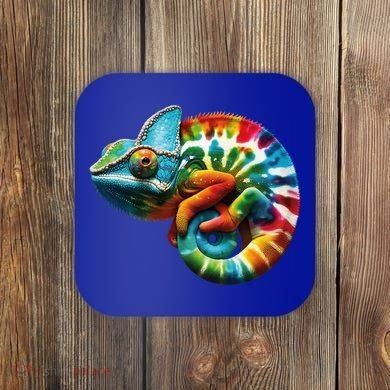 Comma Chameleon Funny Chameleon Lover 80S Lizard Comma La Gift Coaster
