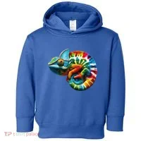 Comma Chameleon Funny Chameleon Lover 80S Lizard Comma La Gift Toddler Hoodie thumb 0