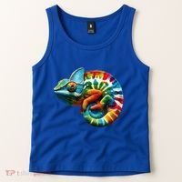 Comma Chameleon Funny Chameleon Lover 80S Lizard Comma La Gift Tank Top thumb 2