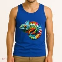 Comma Chameleon Funny Chameleon Lover 80S Lizard Comma La Gift Tank Top thumb 3