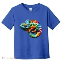 Comma Chameleon Funny Chameleon Lover 80S Lizard Comma La Gift Toddler T-Shirt thumb 0