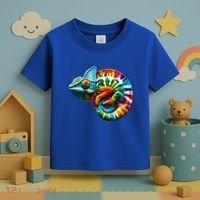 Comma Chameleon Funny Chameleon Lover 80S Lizard Comma La Gift Toddler T-Shirt thumb 3