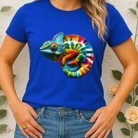Comma Chameleon Funny Chameleon Lover 80S Lizard Comma La Gift Women's T-Shirt thumb 2
