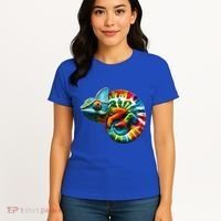 Comma Chameleon Funny Chameleon Lover 80S Lizard Comma La Gift Women's T-Shirt thumb 4
