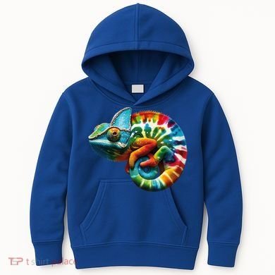 Comma Chameleon Funny Chameleon Lover 80S Lizard Comma La Gift Kids Hoodie