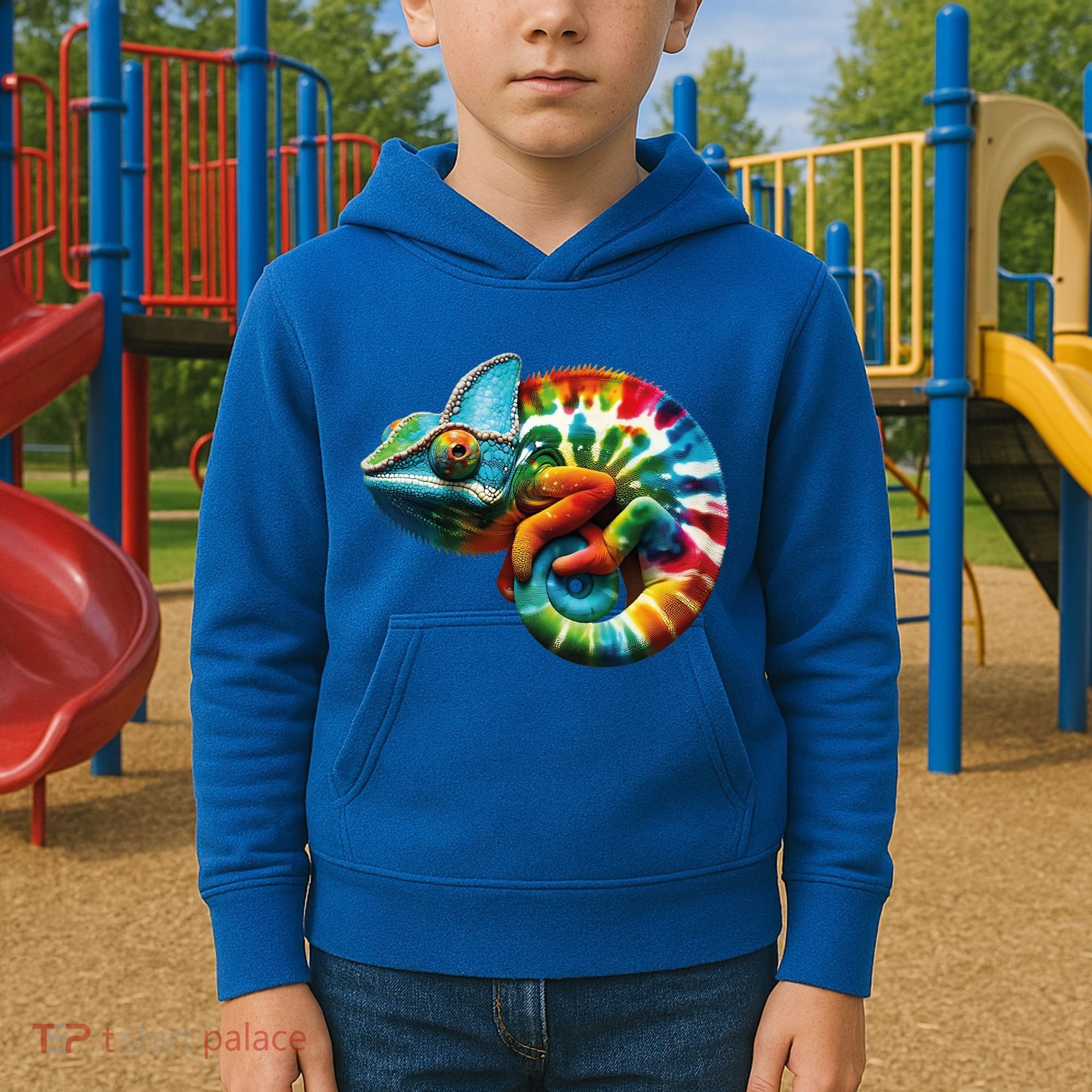 Comma Chameleon Funny Chameleon Lover 80S Lizard Comma La Gift Kids Hoodie