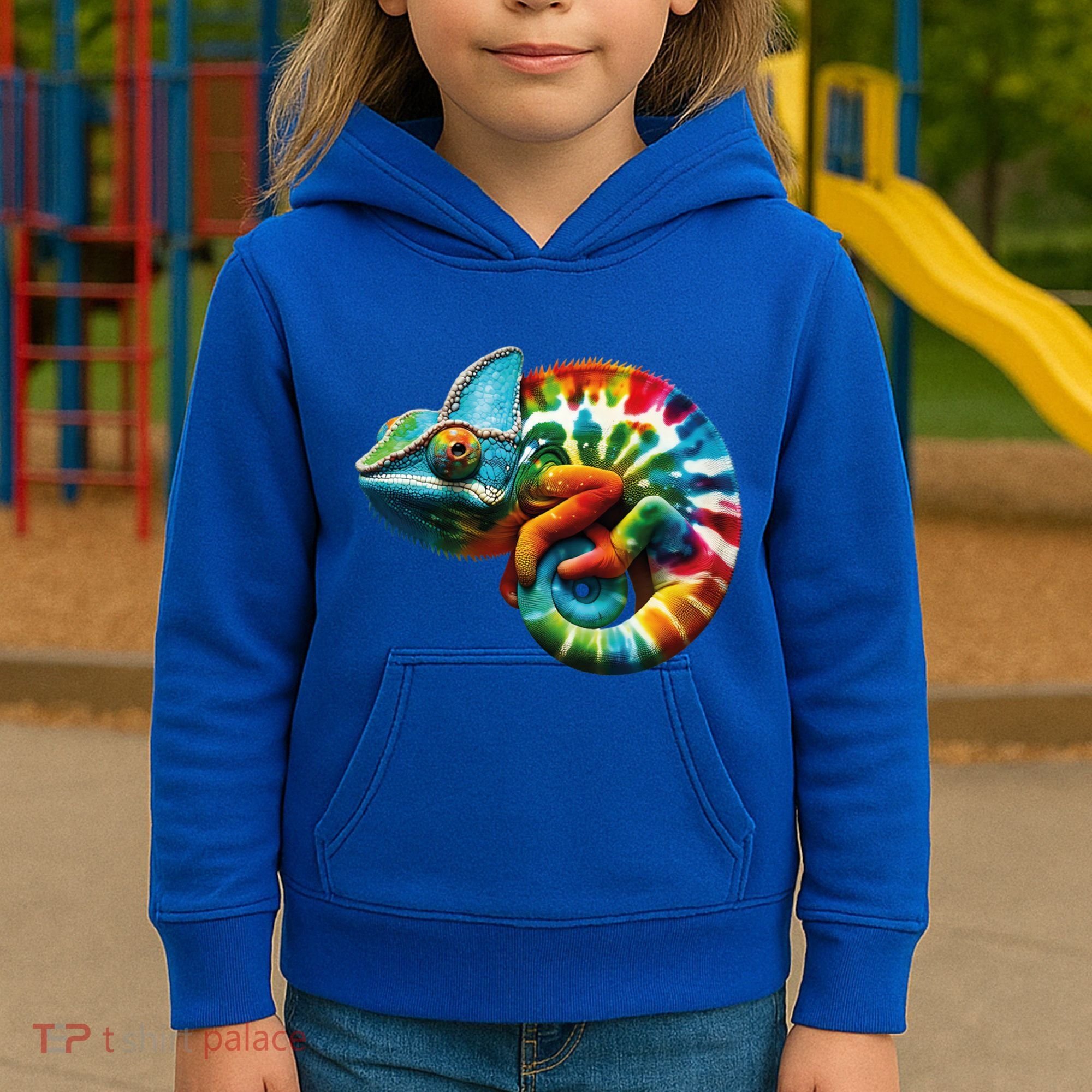Comma Chameleon Funny Chameleon Lover 80S Lizard Comma La Gift Kids Hoodie