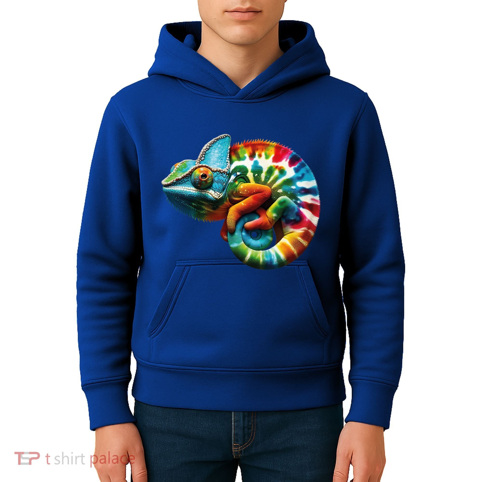 Comma Chameleon Funny Chameleon Lover 80S Lizard Comma La Gift Kids Hoodie