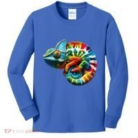 Comma Chameleon Funny Chameleon Lover 80S Lizard Comma La Gift Kids Long Sleeve Shirt thumb 0
