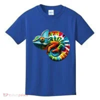 Comma Chameleon Funny Chameleon Lover 80S Lizard Comma La Gift Kids T-Shirt thumb 0