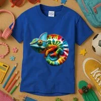 Comma Chameleon Funny Chameleon Lover 80S Lizard Comma La Gift Kids T-Shirt thumb 3