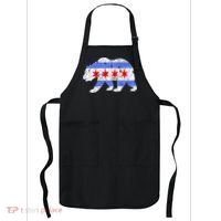 Chicago City Flag Distressed Bear Gift Apron thumb 0