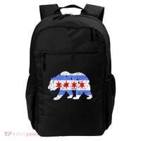 Chicago City Flag Distressed Bear Gift Backpack thumb 0