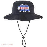 Chicago City Flag Distressed Bear Gift Bucket Hat thumb 0