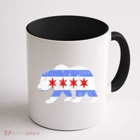 Chicago City Flag Distressed Bear Gift Coffee Mug thumb 1