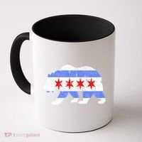 Chicago City Flag Distressed Bear Gift Coffee Mug thumb 0