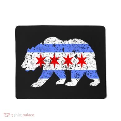 Chicago City Flag Distressed Bear Gift Mousepad