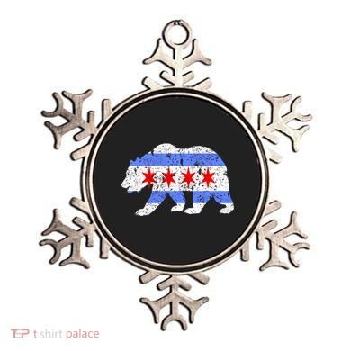 Chicago City Flag Distressed Bear Gift Ornament