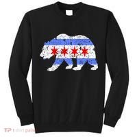 Chicago City Flag Distressed Bear Gift Tall Sweatshirt thumb 0