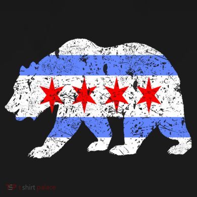 Chicago City Flag Distressed Bear Gift Tall Sweatshirt