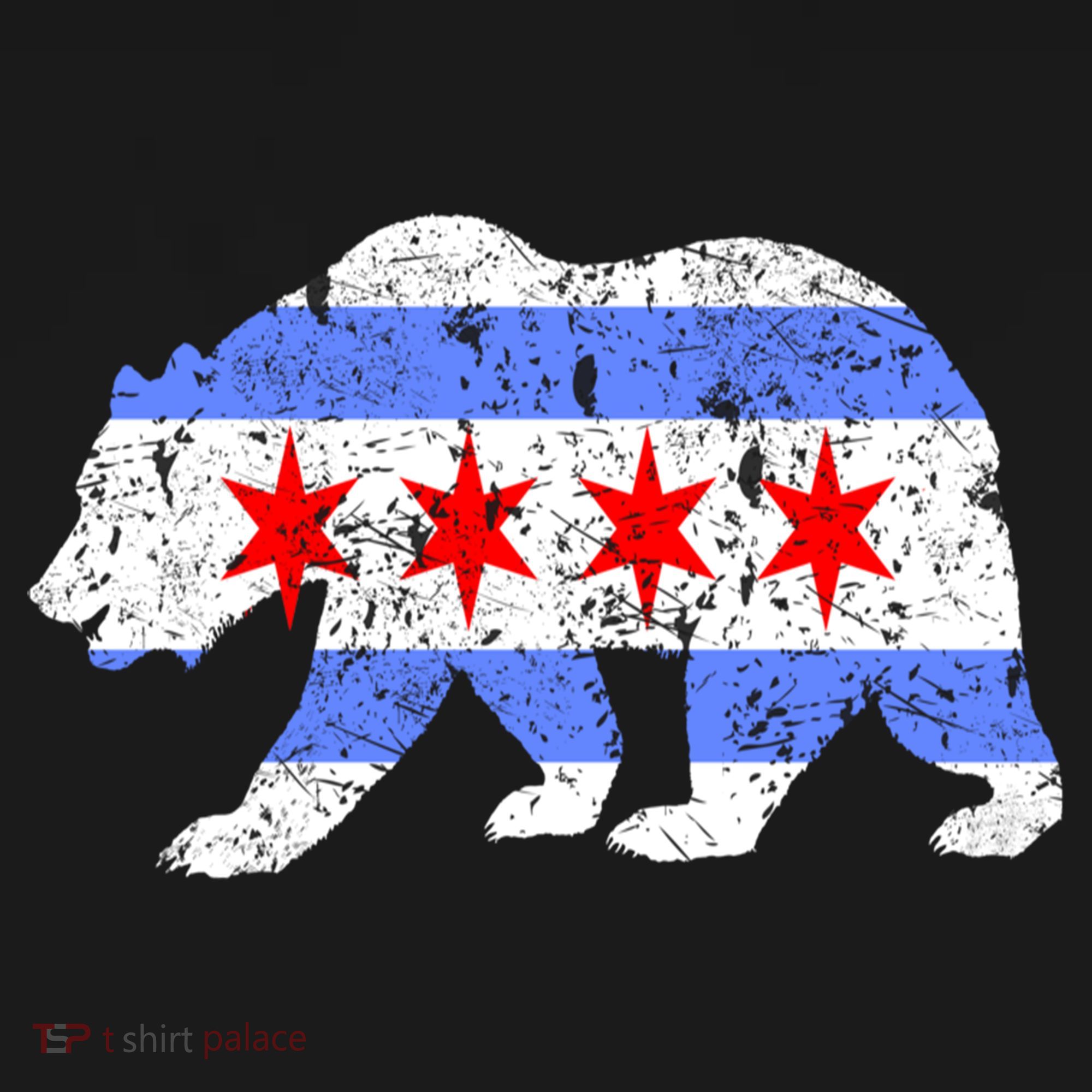 Chicago City Flag Distressed Bear Gift Tall Sweatshirt