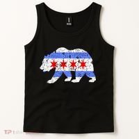 Chicago City Flag Distressed Bear Gift Tank Top thumb 2