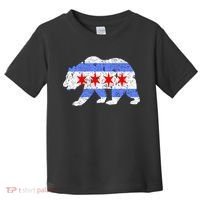 Chicago City Flag Distressed Bear Gift Toddler T-Shirt thumb 0