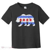 Chicago City Flag Distressed Bear Gift Toddler T-Shirt thumb 0