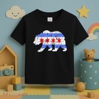 Chicago City Flag Distressed Bear Gift Toddler T-Shirt thumb 3