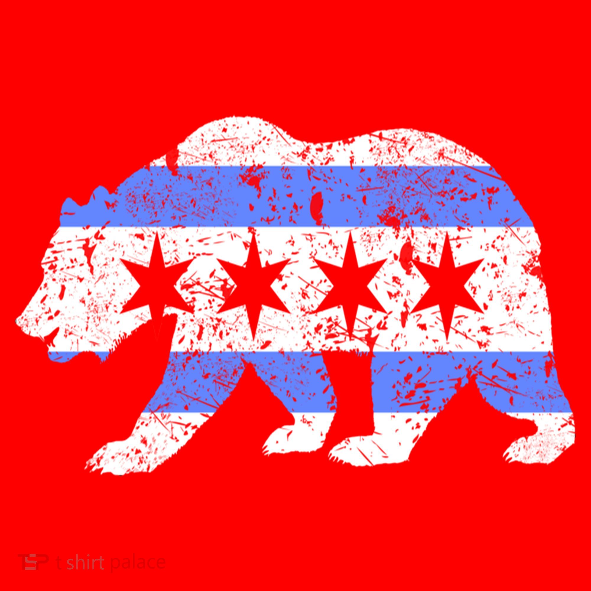 Chicago City Flag Distressed Bear Gift Santa Hat