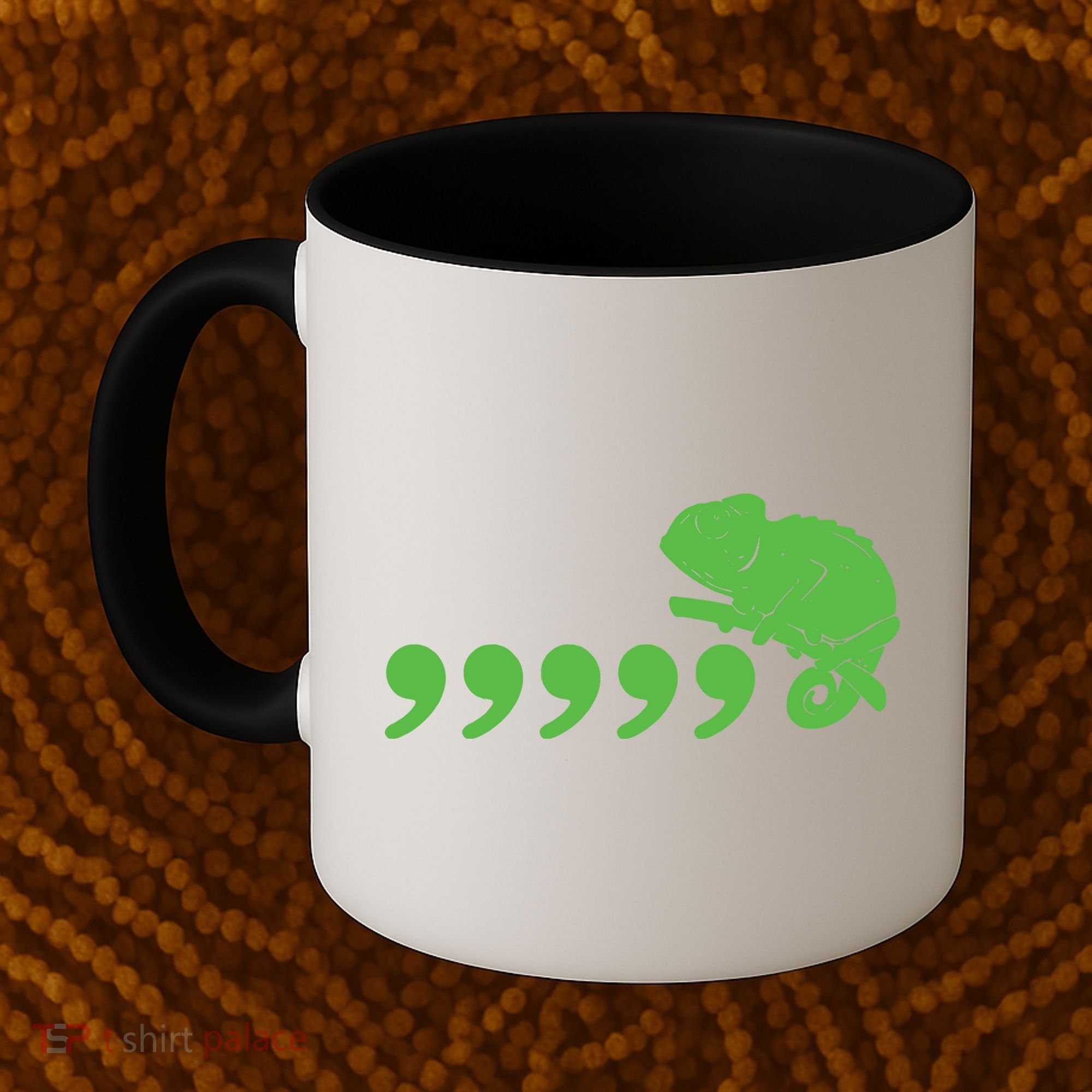 Comma Chameleon Funny Coffee Mug