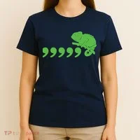 Comma Chameleon Funny T-Shirt thumb 4