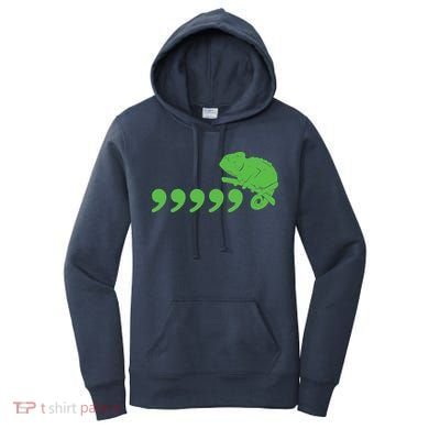 Comma Chameleon Funny Women's Hoodie