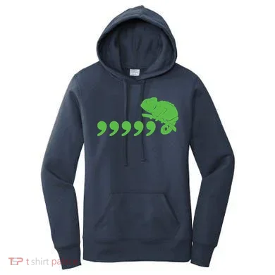 Comma Chameleon Funny Women's Hoodie
