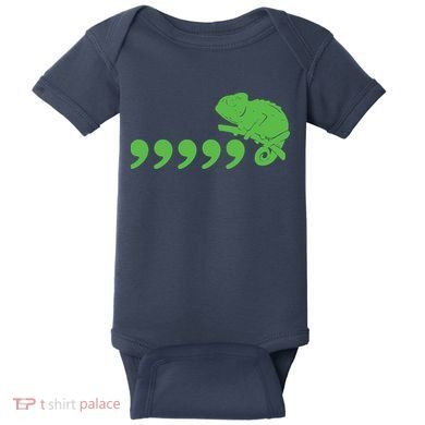 Comma Chameleon Funny Baby Bodysuit