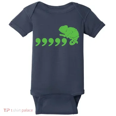 Comma Chameleon Funny Baby Bodysuit