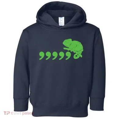 Comma Chameleon Funny Toddler Hoodie