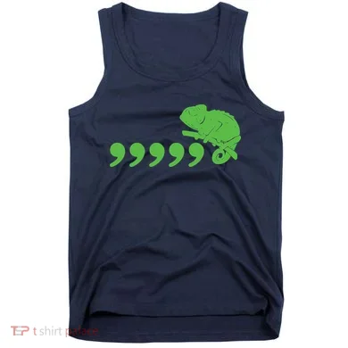 Comma Chameleon Funny Tank Top