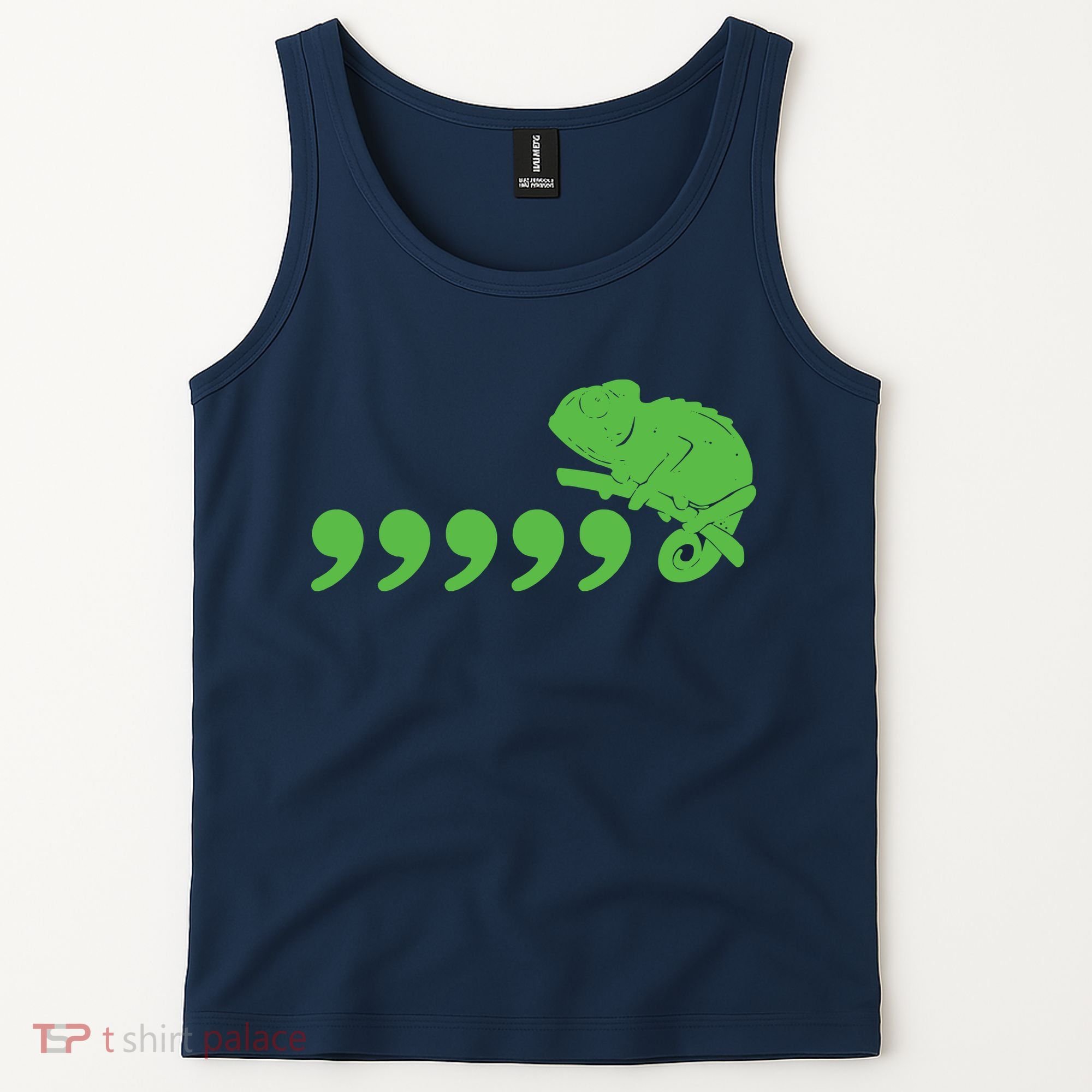 Comma Chameleon Funny Tank Top