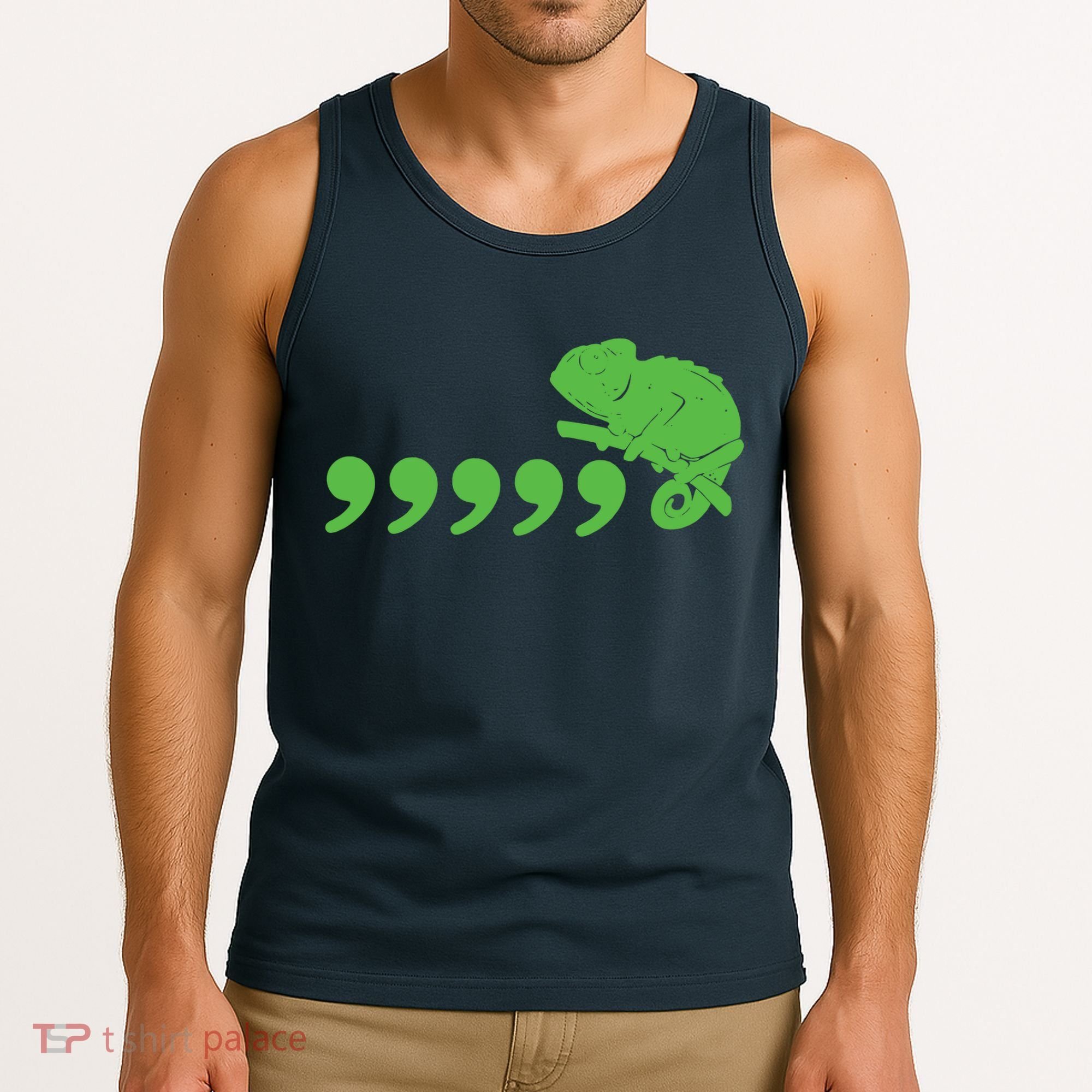 Comma Chameleon Funny Tank Top